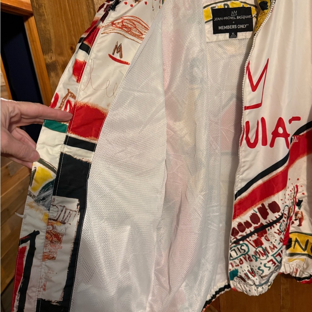 Members Only Jacket Jean Michel Basquiat Windbreaker Hoodie Mens XL - Picture 4 of 6